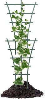 Trellis Small Outdoor, Mini Vine Support Indoor Plant Trellis for Climbing Plants Patio Pot Stackable Potted Stakes Plastic Houseplant Superimposed Garden Planter Vegetable Flower 5.91“ W x 10.24” h
