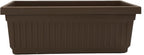 The HC Companies Venetian Window Planter Box w/Drain Plug - Long Planter Box for Windowsills, Balconies & More - Plastic Large Rectangular Planters for Herbs & Flowers (24" Chocolate, Pack of 1)