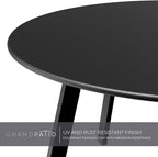 Grand Patio Round Steel Patio Coffee Table, Weather Resistant Outdoor Large Side Table, Black…