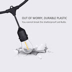 String Lights 2200K Warm Yellow LED, IP65 Waterproof, Linkable