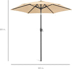 Best Choice Products 7.5ft Heavy-Duty Round Outdoor Market Table Patio Umbrella w/Steel Pole, Push Button Tilt, Easy Crank Lift - Sand