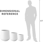 Kante 15.3"+11.6"+8.2" Dia Round Concrete Planter, Large Outdoor Indoor Planter Pots Containers with Drainage Holes and Rubber Plug for Home Garden Patio, Pure White