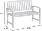 Christopher Knight Home Loja Outdoor Acacia Wood Bench, Pu White