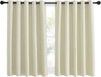 NICETOWN Room Darkening Beige Curtain 54 inches Long, Thermal Insulated Solid Grommet Sound & Light Blocking Window Treatment for Kitchen/Nursery, 1 Panel, W66 x L54