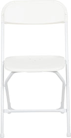 Flash Furniture Hercules Set of 10 Indoor/Outdoor Heavy-Duty Plastic Folding Chairs, Foldable Commercial Stacking Chairs with 650-lb. Static Weight Capacity, White