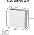 Tall Planters -24X12X24 inch Galvanized Steel Planter Box with Removable Insert Shelf for Garden, Patio(White)