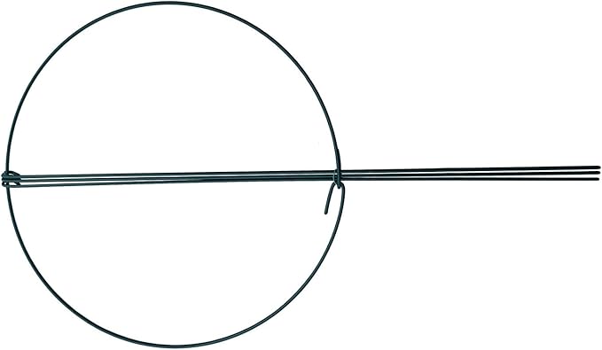 Plant Support Cages, 5-Pack Green Steel Rings, 14 x 24 Inch