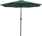 Sunnydaze Outdoor Patio Umbrella - Polyester Table Market Umbrella with Push-Button Tilt and Crank - 8 Sturdy Ribs - Green - 9ft
