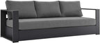 Modway Tahoe Aluminum Outdoor Patio Sofa in Gray Charcoal