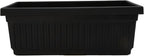 The HC Companies 17.5 Inch Venetian Rectangular Window Planter Box - Lightweight Plastic Indoor Outdoor Plant Pot with Drainage for Windowsill, Herbs, Flowers, Black
