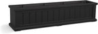 Mayne Cape Cod 4ft Window Box - Black - 48in L x 11in W x 10.8in H - Polyethylene - Built-in Water Reservoir (4841-B)