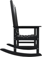Oversized Rocking Chair Set of 4, Outdoor Rocking Chair for Adults, All Weather Resistant Porch Rocker for Lawn Garden, Black