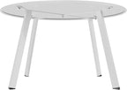 Grand patio 28-inch Outdoor Steel Coffee Table, Round Patio Side Table, Great for Backyard Patio Deck, White