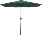 Sunnydaze Outdoor Patio Umbrella - Polyester Table Market Umbrella with Push-Button Tilt and Crank - 8 Sturdy Ribs - Green - 9ft