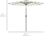 Best Choice Products 10ft Solar Polyester LED Lighted Patio Umbrella w/Tilt Adjustment and UV-Resistant Fabric