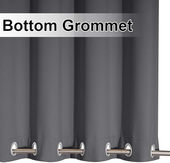 NICETOWN Outdoor Curtain Waterproof Extra Long 108" for Patio, Windproof Energy Saving Top and Bottom Stainless Steel Grommets Blackout Outdoor Drape for Porch, 1 Piece, 84" Wide, Grey