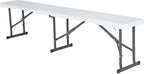 LIFETIME Portable Folding Bench, 6‑Foot Fold‑in‑Half, UV‑Resistant Seat, Powder‑Coated Steel Frame, Lightweight, Stain‑Resistant, Non‑Marring Foot Caps, Indoor/Outdoor Portable Seating