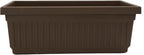 The HC Companies Venetian Window Planter Box w/Drain Plug - Long Planter Box for Windowsills, Balconies & More - Plastic Rectangular Outdoor Planters for Herbs & Flowers (18" Chocolate, Pack of 1)