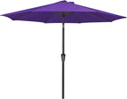MEWAY 9ft Patio Umbrella Outdoor Table Umbrellas with Push Button Tilt and Crank, Market Umbrella 8 Sturdy Ribs for Deck, Garden, Pool and Backyard, Dark Purple