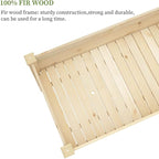 BIRASIL Outdoor Wood Raised Garden Bed, Elevated Reinforced Large Planter Box with Storage Shelf for Vegetable Flower Backyard Patio Gardening Balcony (48”L, Natural Wood)