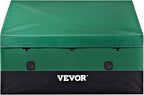 VEVOR Outdoor Storage Box, 150 Gallon Waterproof PE Tarpaulin Deck Box w/Galvanized Frame, All-Weather Protection & Portable, for Camping, Garden, Poolside, and Yard, Black & Green