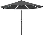 ABCCANOPY 10FT Durable Solar Led Patio Umbrellas with 32LED Lights (Dark Gray)