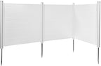 VEVOR Outdoor Privacy Screen, 50in H x 50in W Air Conditioner Fence, 3-Panel Pool Equipment Enclosure, Horizontal PVC Privacy Fence with 27.5 in Ground Stakes, No Dig Trash Can Fence for A/C Units