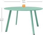 Grand Patio Round Steel Patio Coffee Table, Weather Resistant Outdoor Large Side Table, Mint Green…