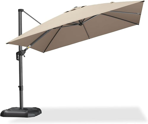 10 Feet Patio Umbrella Outdoor Cantilever Square – Taupe, 10Feet
