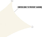 LOVE STORY Rectangle 8'x20' Waterproof Sun Shade Sail Canopy UV Block for Outdoor Patio Backyard Carport,Cream(We Make Custom Size)