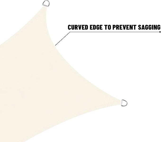 SUNNY GUARD Waterproof Sun Shade Sail 5' x 9' Cream Rectangle UV Block Sunshade for Backyard Yard Deck Patio Garden Outdoor Activities and Facility(Customized)