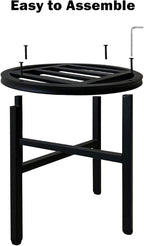 Plant Stand Indoor Outdoor,13 Inch Round Metal Plant Stands Riser,Heavy Duty Wrought Iron Pedestal Holders for Large Flower Pot,Outside Rust-Proof Black Flower Display Shelf for Patio,2-Pack