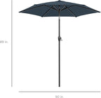 Best Choice Products 7.5ft Heavy-Duty Round Outdoor Market Table Patio Umbrella w/Steel Pole, Push Button Tilt, Easy Crank Lift - Slate Blue