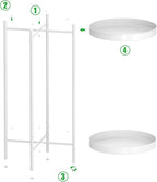 OVICAR Plant Stand Indoor Outdoor - Metal Flower Pot Holder Table Tall Potted Rack Organizer Rustproof Plant Display Shelf For Home Garden Patio Balcony Office Living Room Bathroom Corner (White)