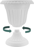 Arcadia Garden Products PL20BG Classic Traditional Plastic Urn Planter Indoor/Outdoor, 10" x 12", Beige