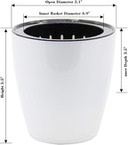SAND MINE Self Watering Planter White Flower Pot (6, XL)