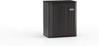 Suncast Heavy-Duty Resin Outdoor Storage Cabinet, 30" W x 20.25" D x 36" H Dark Grey Base Garage Storage Cabinet with Lockable Doors and Metal Reinforced Shelves, Made in The USA