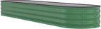 8x2x1.5 ft Galvanized Raised Garden Bed - 18“ Tall Metal Planter Box for Vegetables, Flowers, Herbs, Rust-Resistant Outdoor Garden Box, Easy Assembly Raised Beds for Gardening, Green