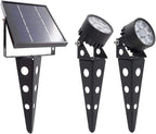 Solar Spot Lights Outdoor Legacy Mini 50X Twin Solar-Powered LED Spotlight (Cool White LED) for Outdoor Garden Yard Landscape Uplight Downlight, Waterproof, Black Finish