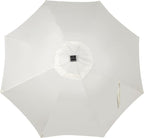 Blissun 9 ft Solar Umbrella, 32 LED Lighted Patio Umbrella, Table Market Umbrella, Outdoor Umbrella for Garden, Deck, Backyard, Pool and Beach (Creamy White)