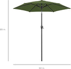 Best Choice Products 7.5ft Heavy-Duty Round Outdoor Market Table Patio Umbrella w/Steel Pole, Push Button Tilt, Easy Crank Lift - Fern