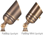 VOLT Fat Boy 12V Brass Outdoor Mini Spotlight (Bronze) for Low Voltage Landscape Lighting of Yard, Lawn, Garden, Patio, Trees & House