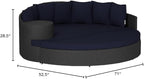 Modway Sojourn Wicker Rattan Outdoor Patio Sunbrella Fabric Daybed in Canvas Navy