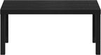 Furinno CLASSIC Coffee Table, Modern Rectangle Coffee Table with 1.8" Triple Thick Tabletop, Side Table, Toolless Assembly, for Living Room, Home Office, Black
