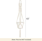 Mkono 2 Packs 43 Inch Macrame Plant Hanger Large for up to 12 Inch Pot Extra Long Hanging Plant Holder Hanging Planter Basket for Indoor Outdoor Boho Home Decor(POTS NOT Included)
