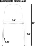 2xhome Modern Stackable Armless Dining Chair | Plastic Shell Seat with Metal Legs | Indoor or Outdoor Use | Home Kitchen Patio (1, Black, Padded Seat)