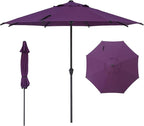 Abba Patio 9FT Lyon Outdoor Patio Umbrella Outdoor Table Umbrella with Crank Market Umbrella 8 Sturdy Ribs UV Protection Waterproof and Push Button Tilt for Garden Deck Backyard,Purple