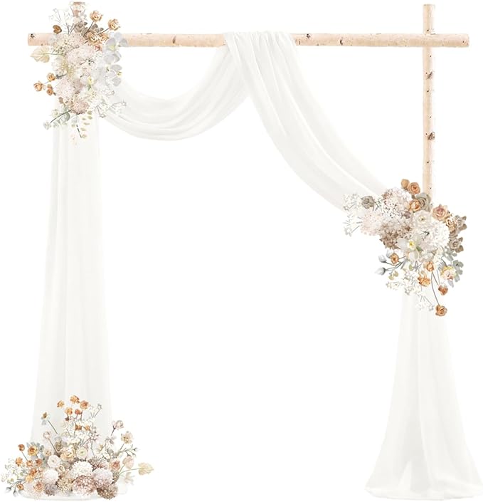 Outdoor Curtains, Ivory Sheer Gauze Panels, Set of 4 at 29 x 20 Ft