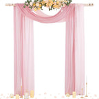 Outdoor Curtains Sheer Chiffon Arch Drapes 2 Panels Dusty Rose