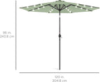 Best Choice Products 10ft Solar Polyester LED Lighted Patio Umbrella w/Tilt Adjustment and UV-Resistant Fabric